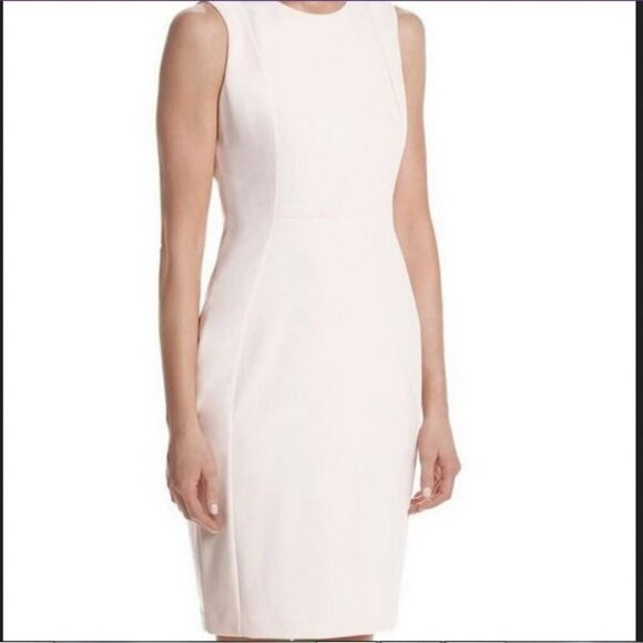 NWOT Calvin Klein Sleeveless Textured Crepe Sheath Dress Office/ Party/ Cocktail - Picture 4 of 16